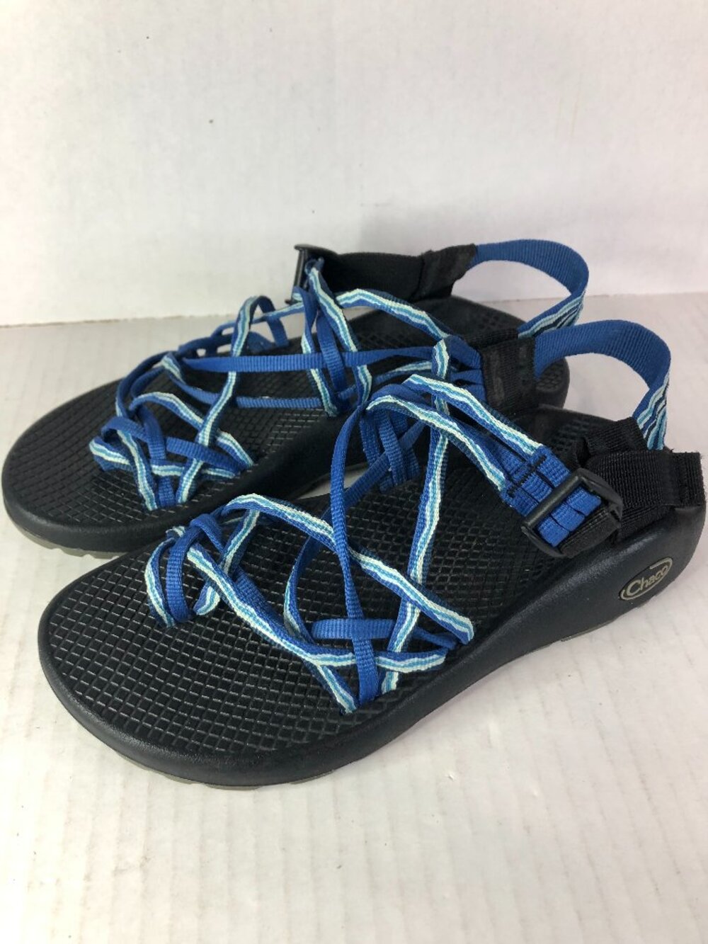 Chaco Womens Z Cloud X2 Sport Strappy Sandals Shoes Two Tone Blue Buckle Size 7